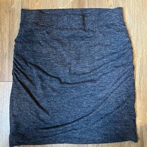 Gray Women's Cotton Runched Pencil Skirt